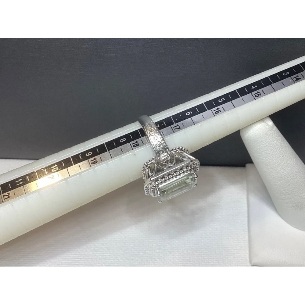 💚Rectangular Cut Quartz Sterling Silver Ring by Sai Krishna Jewelry SZ 7💚 - Picture 11 of 11